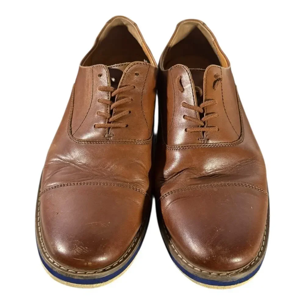 Aiden & Mason Men’s Albert Brown Leather Oxford Dress Shoes Size 10 M
